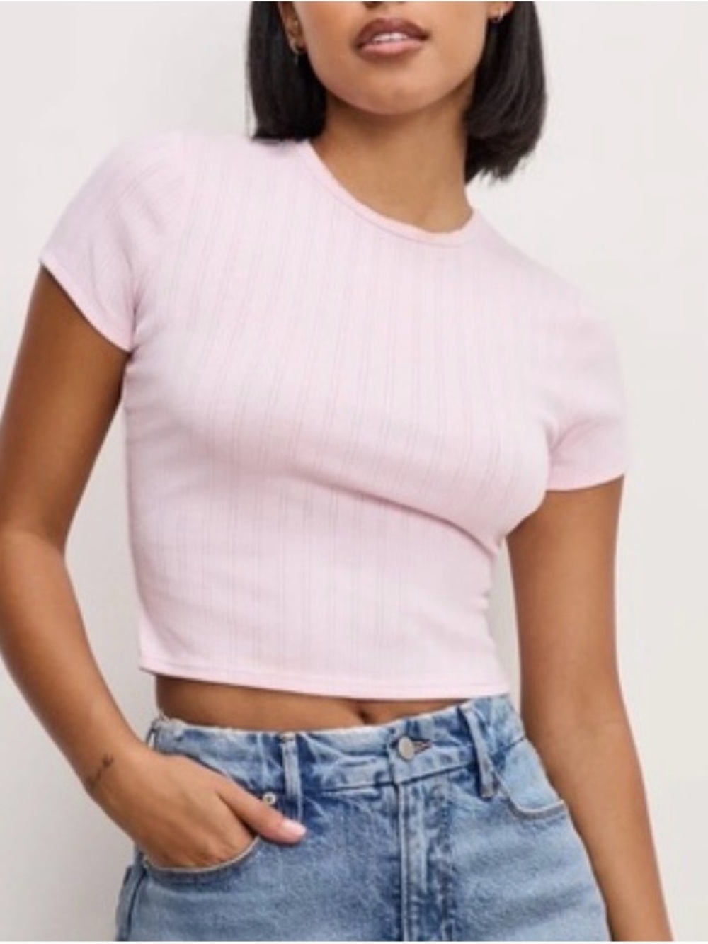 Good American Cotton Candy Pink Tee